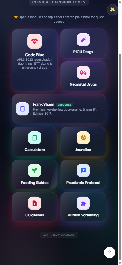 The eNeoLib home screen in dark theme
